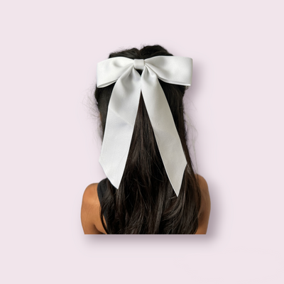 Personalised White Hair Bow Clip