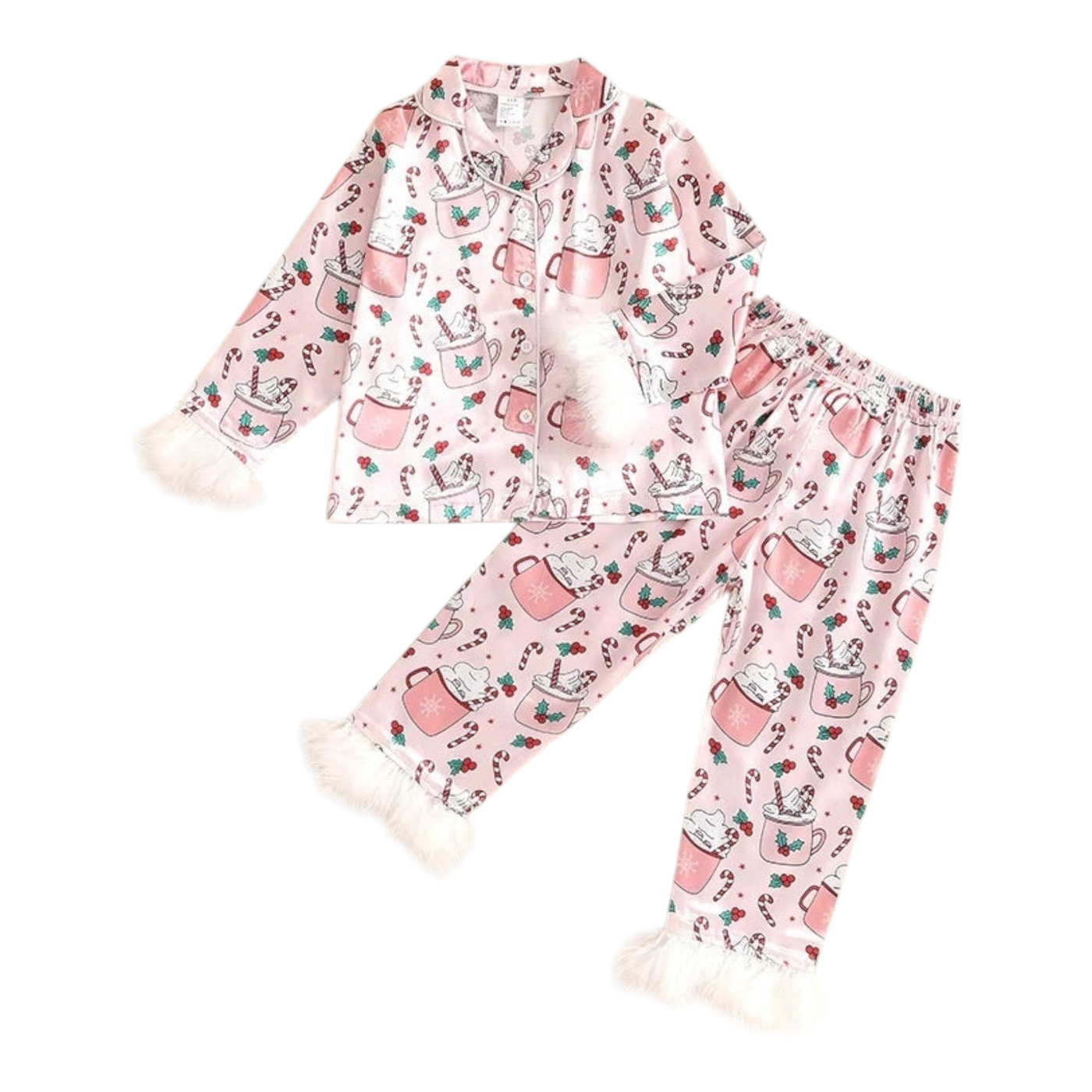 Childrens' Christmas Feather Hot Coco Pyjamas