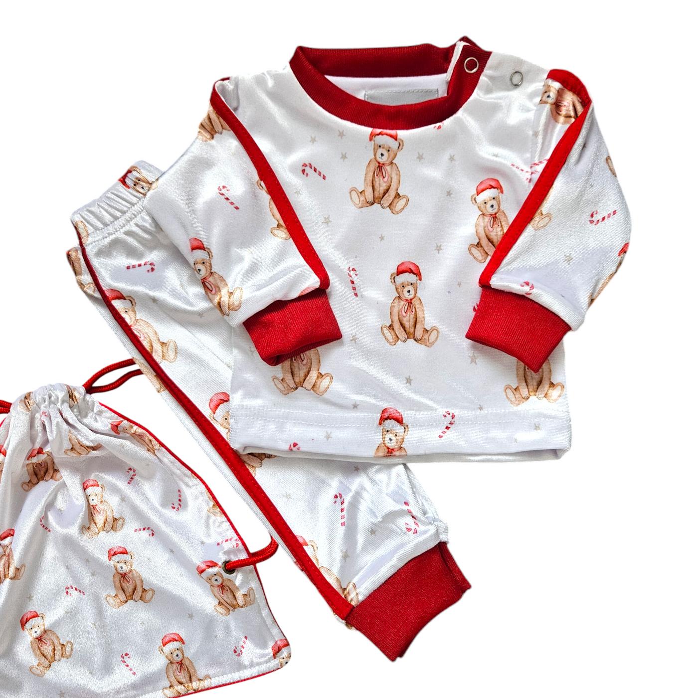 Babys' Christmas Bear Velvet Pyjamas