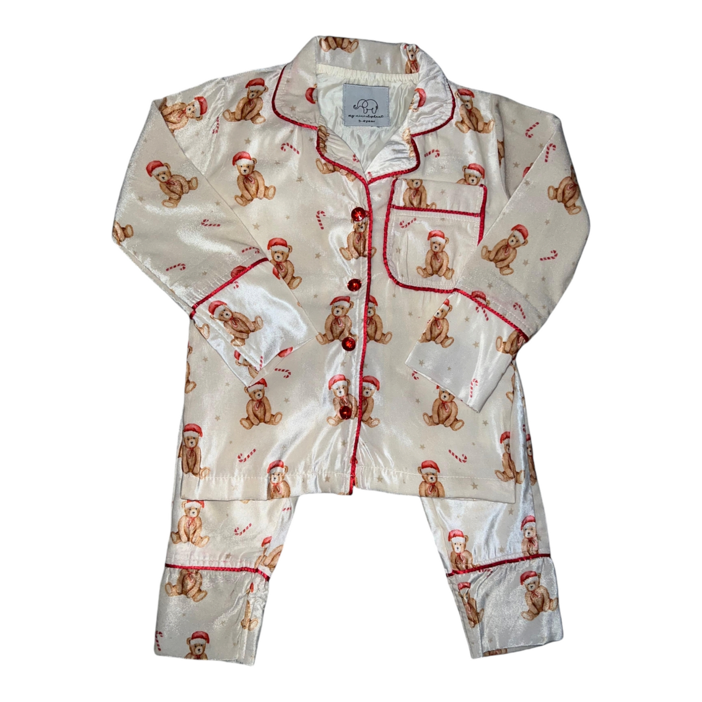 (Defected) Childrens' Christmas Bear Velvet Pyjamas