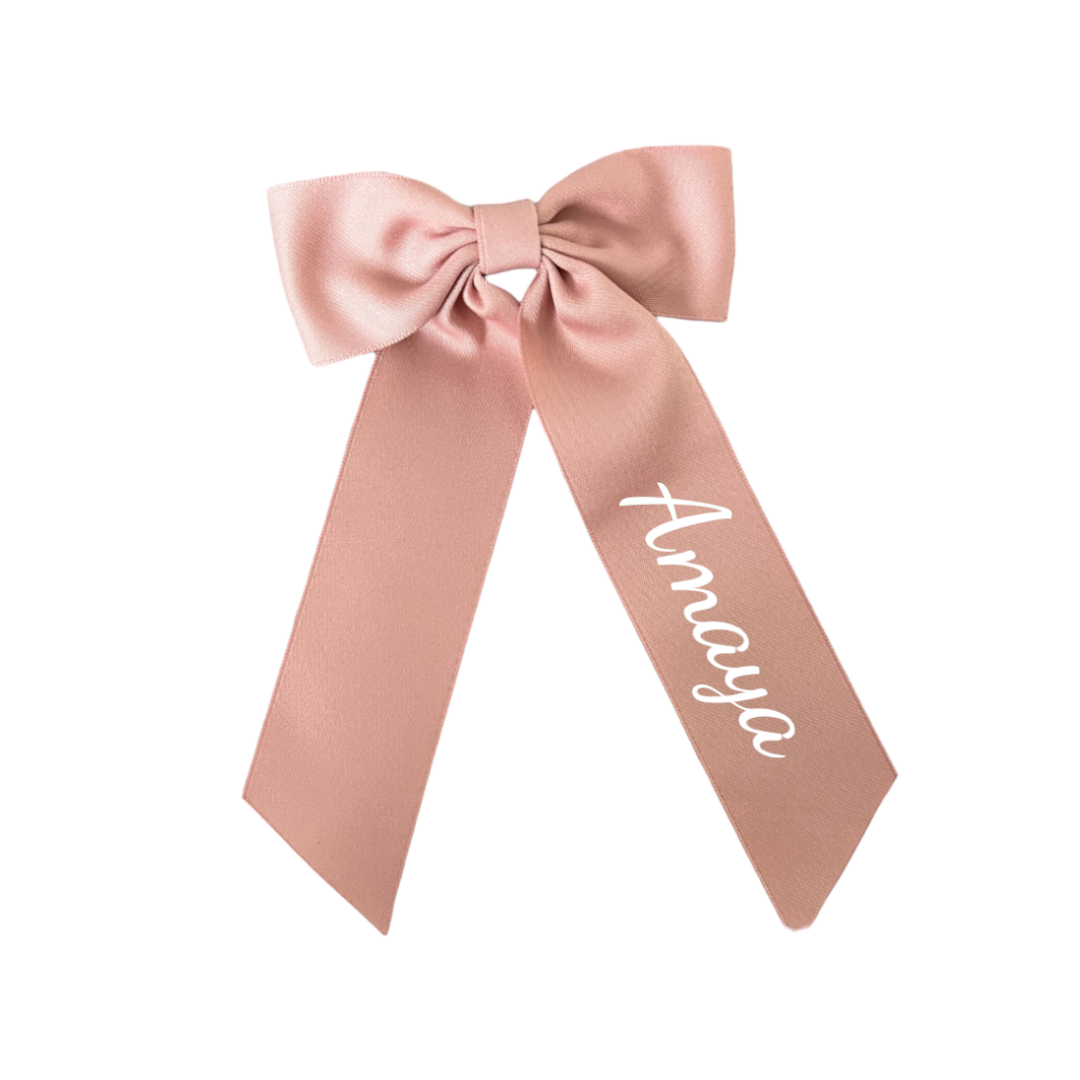 Personalised Dusty Pink Hair Bow Clip