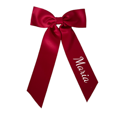 Personalised Red Maroon Hair Bow Clip