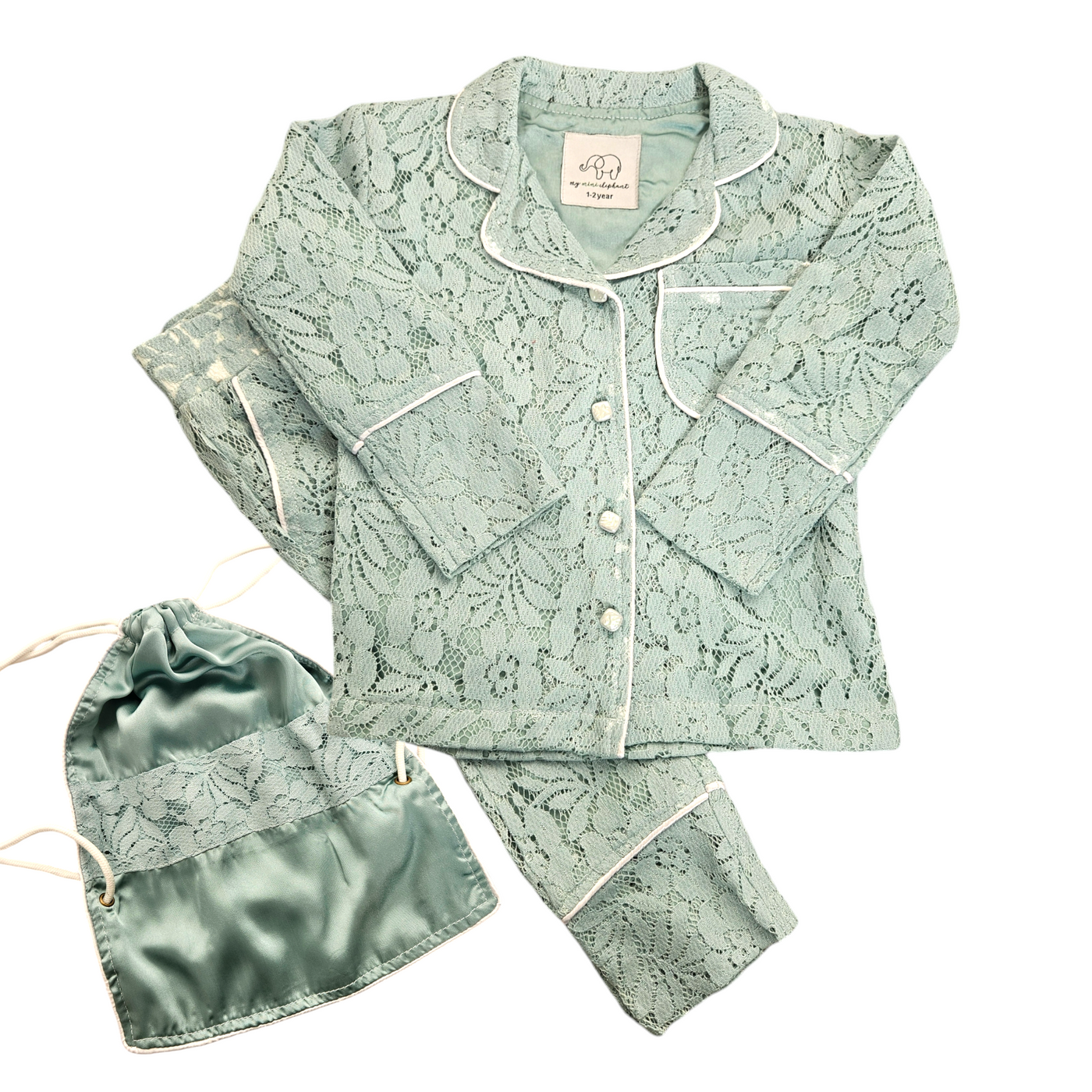 Childrens' Light Turquoise Lace Pyjamas