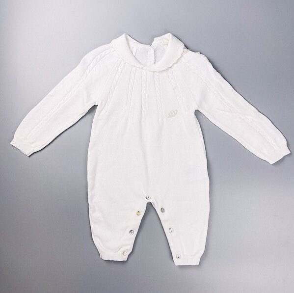 Off White Knitted Baby Grow