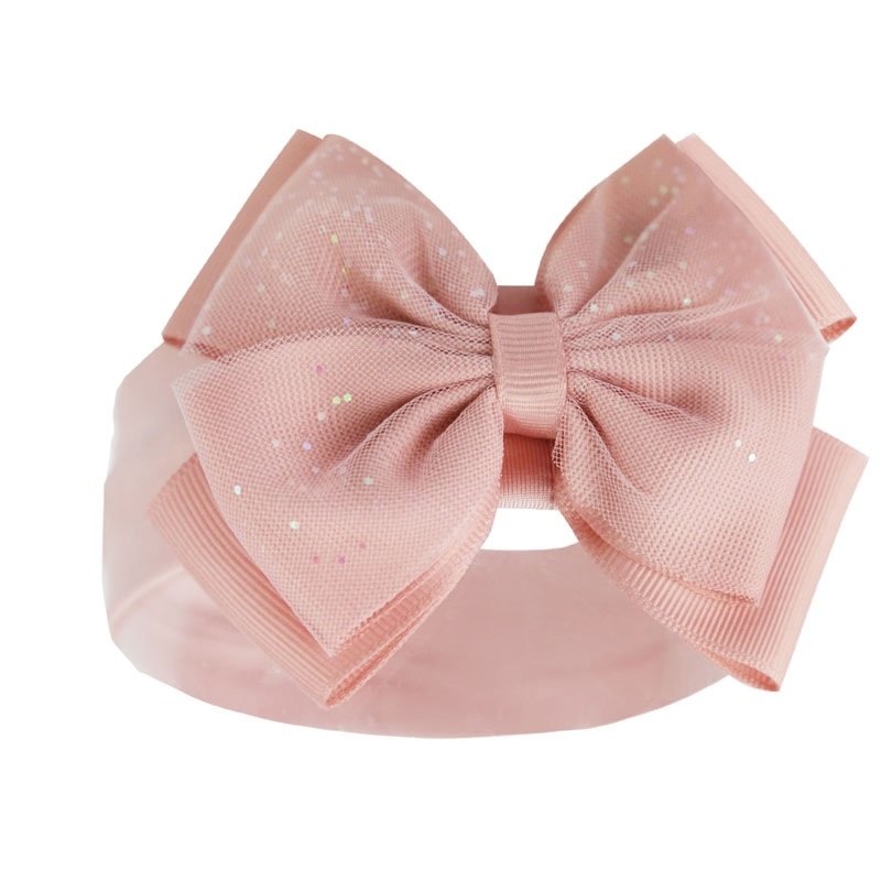 Dusty Pink Glitter Bow Headband