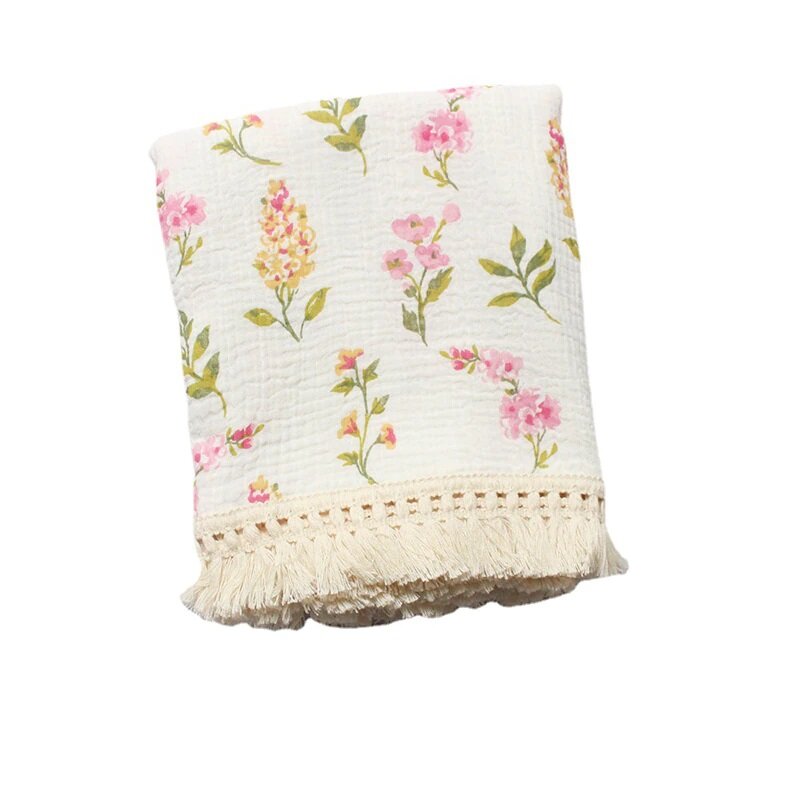 Pink Floral Cotton Swaddle