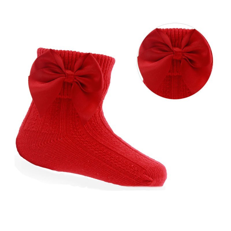 Red Ankle Bow Socks