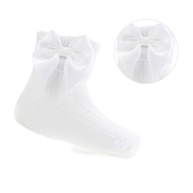White Ankle Bow Socks